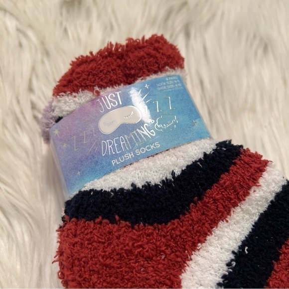 Just Dreaming by Chatties Plush Socks Multicolor Stripes - Picture 3 of 7